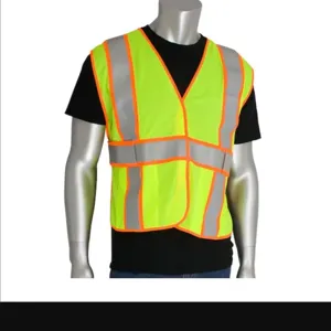 PIP 305-USV5FRLY Protective Clothing High Visibilty Vest, OS, White, Each | CL9CKC