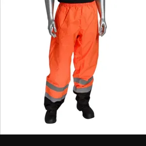 PIP 318-1757-OR/L Protective Clothing High Visibilty Pant, L, Hi-Vis Yellow, Each | CL9DAQ