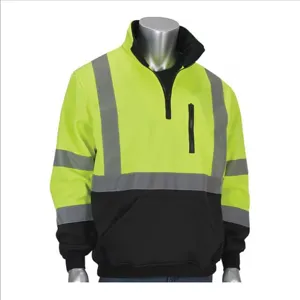 PIP 323-1330B-LY/4X Protective Clothing High Visibilty Sweat Shirt, 4XL, Hi-Vis Orange, Each | CL9DDR