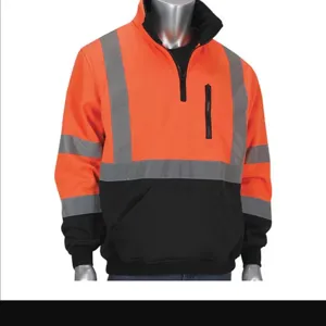 PIP 323-1330B-OR/4X Protective Clothing High Visibilty Sweat Shirt, 4XL, Hi-Vis Yellow, Each | CL9DEA