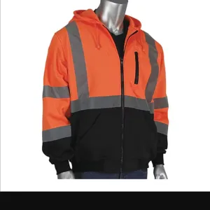 PIP 323-1370B-OR/M Protective Clothing High Visibilty Sweat Shirt, M, Hi-Vis Yellow, Each | CL9DFN