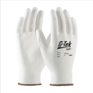 PIP 33-125/L Hand Protection Seamless Glove Coated, L, White, Dozen | CL9DKU