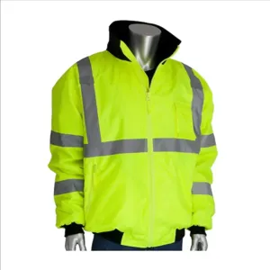 PIP 333-1762-LY/3X Protective Clothing High Visibilty Jacket, 3XL, Hi-Vis Yellow, Each | CL9DVA