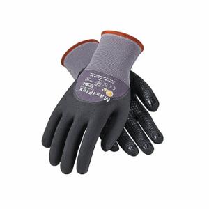 PIP 34-845 Beschichteter Handschuh, L, Mikroschaum, Nitril, 3/4, Nitril, Strickbündchen, Grau/Schwarz | CT7UMX 43FK10