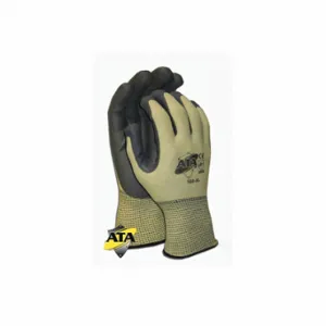 PIP 500-S Knit Gloves, Size S, ANSI Cut Level A3, Palm, Dipped, Polyurethane, ATA, Smooth, Yellow | CT7UVL 36VC21