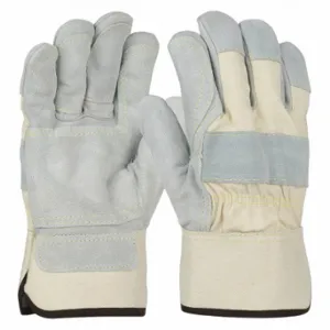 PIP 500DP-AA Leather Gloves, Size L, Double Palm, Cowhide, Premium, Glove, Full Finger, Safety Cuff | CT7UVV 55TM46