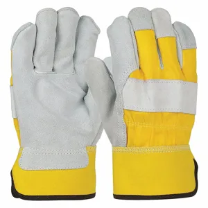 PIP 500Y/L Hand Protection Leather Palm Gloves, L, Yellow, Dozen | CL9HYH