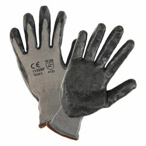 PIP 713SNF Coated Glove, L, Sandy, Foam Nitrile, ANSI Abrasion Level 3, Gray, 12 Pack | CT7UMW 55TM87
