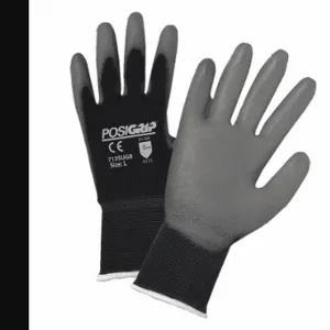 PIP 715SUGB Coated Glove, L, Polyurethane, ANSI Abrasion Level 1, Black, 12 Pack | CT7UMU 55TM93