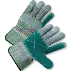 PIP 83-528DP Hand Protection Leather Palm Gloves, Men, Green, Dozen | CL9LJL