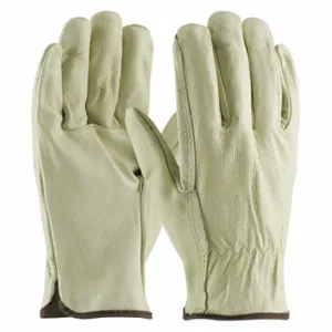 PIP 994 Leather Gloves, Size L, Cowhide, Premium, Glove, Full Finger, Shirred Slip-On Cuff, 12 PK | CT7UWN 55TJ54