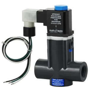 PLAST-O-MATIC EASY2V8W24-120/60-NO-PV Solenoid Valve, Direct Acting, 1/4 Inch Pipe, 1/4 Inch Orifice | CD4JWP