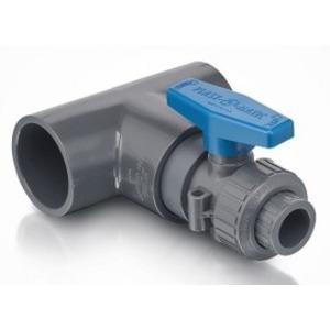 PLAST-O-MATIC LMBV050VS-CP-125 Ball Valve, Lateral Reducing, FKM Seal, CPVC, 1-1/4 Inch Size | CD4KPX
