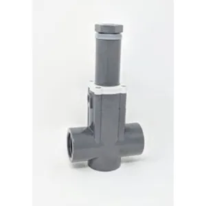 PLAST-O-MATIC RVDM075EP-CP By-Pass Valve, In-line Pressure Relief, CPVC, EPDM Seal, 3/4 Inch Size | CD4JBP