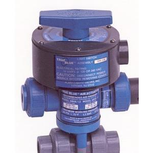 PLAST-O-MATIC TABVA075EPT-CP-LSW Ball Valve, Air Actuated, 3-Way, Limit Stop/switch, CPVC, 3/4 Inch Size | CD4MTP