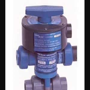 PLAST-O-MATIC TABRA150VT-PV-LSW Ball Valve, Air Actuated, 3-Way, Limit Stop/switch, PVC, 1-1/2 Inch Size | CD4MTJ