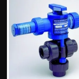 PLAST-O-MATIC TABRS300VT-CP Ball Valve, Air Actuated, 3-Way, Viton Seal, CPVC, 3 Inch Size | CD4MNL