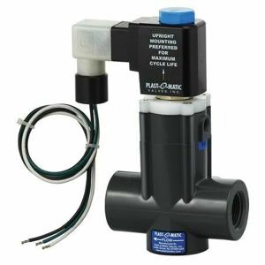PLAST-O-MATIC THP4V8W24-120/60-PV Solenoid Valve, 3-Way, Direct Acting, 1/2 Inch Pipe, 1/4 Inch Orifice | CD4JWX