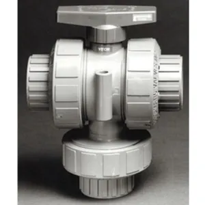 PLAST-O-MATIC TMBV075EPT-CP-A Ball Valve, Manual, 3-Way, 3 Hole, EPDM Seal, CPVC, 3/4 Inch Size | CD4MKQ