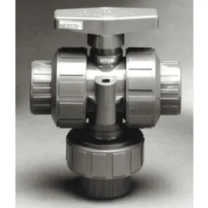 PLAST-O-MATIC TMBV150EPT-PV-A Ball Valve, Manual, 3-Way, 3 Hole, EPDM Seal, PVC, 1-1/2 Inch Size | CD4MKE