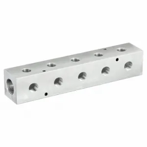 PNEUMADYNE INC M40-500-5-90 Manifold, Right-Angle, 6061 Aluminum, 5 Outlets, 1 Inch Female Npt Inlet | CT7VBZ 49AV80