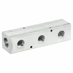 PNEUMADYNE INC M40-750-3 Manifold, Inline, 6061 Aluminum, 3 Outlets, 1 Inch Female Npt Inlet | CT7VBG 49AV71