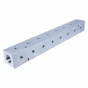 PNEUMADYNE INC M40-750-8-90 Manifold, Right-Angle, 6061 Aluminum, 8 Outlets, 1 Inch Female Npt Inlet | CT7VCF 49AV90