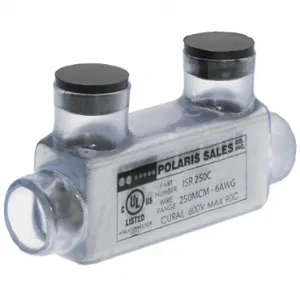 POLARIS ISR-250CB Insulated Multitap Connector, Clear, 2 Ports, 6 Awg to 250 Kcmil Wire Size Range | CT7VDB 199XU1