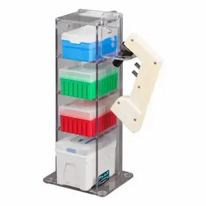 POLTEX 4VTORG-BRK Lab Bench Vertical Organizer, Holds 4 Boxes of Tips, Benchtop, 4 Compartments, PETG, Clear | CT7VQT 798L02