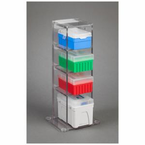 POLTEX 4VTORG Labortisch-Vertikal-Organizer, fasst 4 Boxen mit Spitzen, Tischplatte, 4 Fächer, PETG, transparent | CT7VQZ 798L01