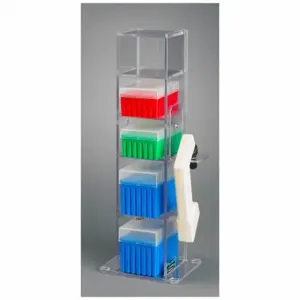 POLTEX 5VTORG-BRK Lab Bench Vertical Organizer, Holds 5 Boxes of Tips, Benchtop, 5 Compartments, PETG, Clear | CT7VQW 798L07