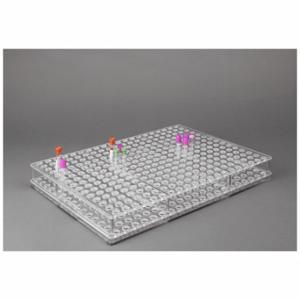 POLTEX BLDTUBE300 Blood Tube Carrier Rack, Holds 300 Test Tubes, Benchtop, 300 Compartments, PETG, Clear | CT7VRF 798L19