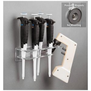 POLTEX HOODPIPS-M Pipette and Pipette Filler Bracket, Holds 4 Pipettors and 1 Pipette Aid, Magnets, PETG | CT7VRW 798L50
