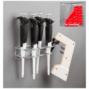 POLTEX HOODPIPS-T Pipette and Pipette Filler Bracket, Holds 4 Pipettors and 1 Pipette Aid, VHB Tape, PETG | CT7VRX 798L51