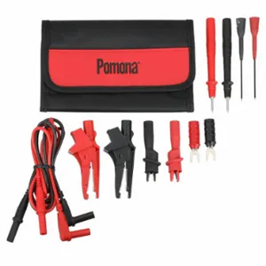 POMONA 5673B Test Lead Kit, Alligator Clip/Probe/Spade Lug, Right Angle Banana Plug, 4 Ft Length | CT7VYR 1TC82