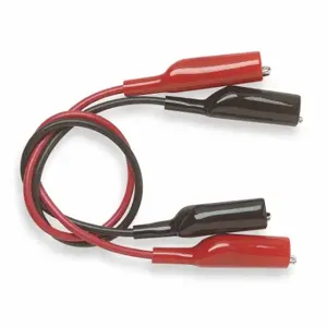 POMONA AL-B-24-02 Patch Cord, Alligator Clip Ends, 24 Inch Length, Black/Red, Nickel Plated, 1 Pr | CT7VXU 1RK20