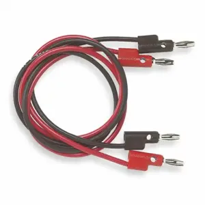 POMONA B-36-02 Patch Cord, Stacking Banana Plug Both Ends, 36 Inch Length, Black/Red, Nickel Plated, 1 Pr | CT7VYA 1RK21