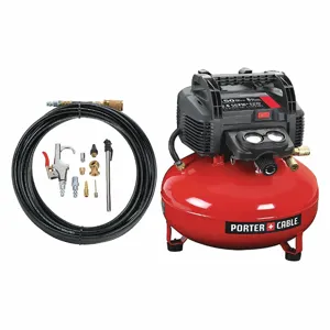 PORTER CABLE C2002-WK Portable Air Compressor, 0.8 HP, 120 VAC, 6 Gallon Capacity | CD3VFG 54DF06