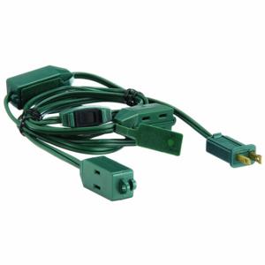 POWER FIRST 52NY08 Extension Cord, 9 Ft Cord Lg, 18 Awg Wire Size, 18/2, Spt-2, Nema 1-15P, Green, Block | CT7WJL