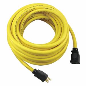 POWER FIRST 52NY16 Locking Extension Cord, 50 ft Cord Length, 10 AWG Wire Size, 10/3, SJTW, NEMA 5-15P | CT7WJW