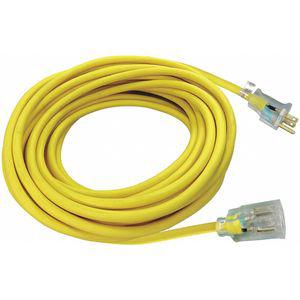 POWER FIRST 52NY27 Extension Cord, 50 Feet Long, Max Amps 15, Number of Outlets 1, Yellow | CD3XHJ