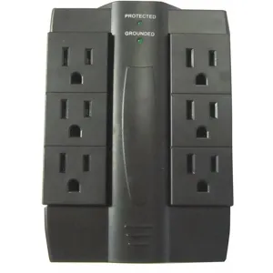 POWER FIRST 52NY38 Plug Adapter, Black, Connector Type 5-15P, Plug Configuration 5-15P | CD2FJD