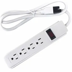 POWER FIRST 52NY40 Outlet Strip, 4 Outlets, 15.0 Max. Amps, 3 ft. Cord Length | CD2LKC