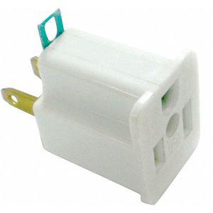 POWER FIRST 52NY45 Adapter, White, Connector Type 5-15R, Plug Configuration 5-15P | CD2FJE