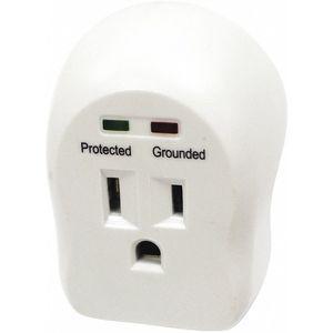 POWER FIRST 52NY47 Surge Protector Plug Adapter, White | CD2FJF