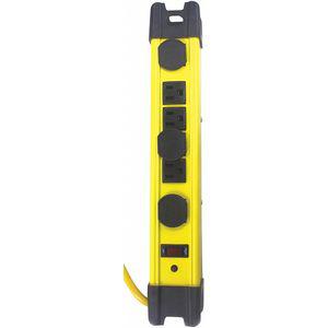 POWER FIRST 52NY60 15 ft. Surge Protector Outlet Strip, Yellow, No. of Total Outlets 6 | CD2FJL