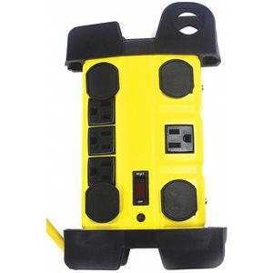 POWER FIRST 52NY62 25 ft. Surge Protector Outlet Strip, Yellow, No. of Total Outlets 8 | CD2FJM