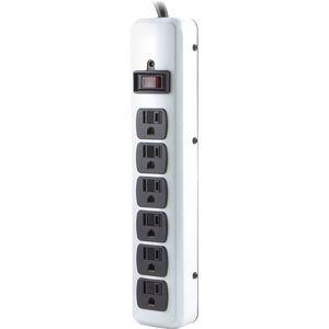 POWER FIRST 53XH89 Outlet Strip, 6 Outlets, 15.0 Max. Amps, 6 ft. Cord Length | CD2FXN
