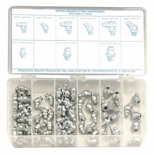 PRECISION 13975 Grease Fitting Kit, Std Grease Fitting, M10x1/M6x1/M8x1 Thread Size, Metric, 95 Pack | CT7XPD 42DJ70