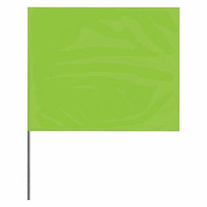 PRESCO PRODUCTS CO 2330LG-200 Marking Flag, 2 1/2 Inch x 3 1/2 Inch Flag Size, 30 Inch Staff Ht, Fluorescent Lime | CT7XXF 3LUD1